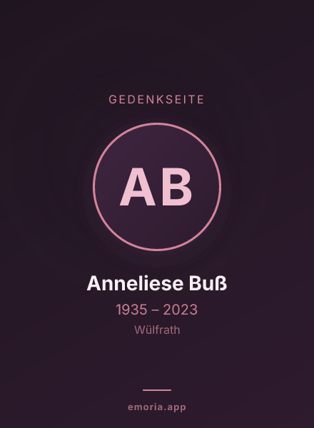 Gedenkportrait von Anneliese Buß