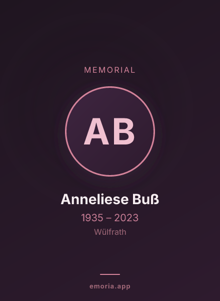Memorial portrait of Anneliese Buß