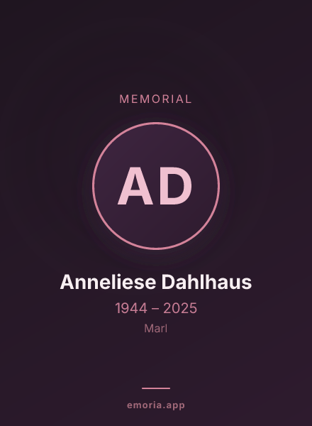 Memorial portrait of Anneliese Dahlhaus