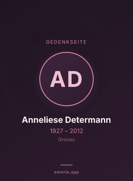 Gedenkportrait von Anneliese Determann