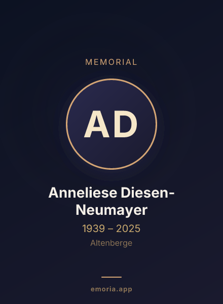Memorial portrait of Anneliese Diesen-Neumayer