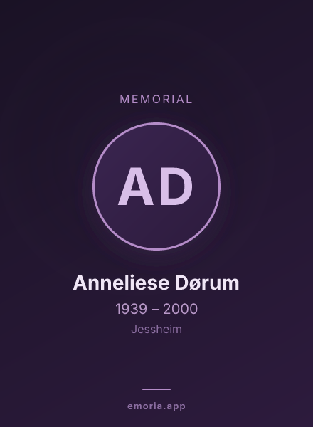 Memorial portrait of Anneliese Dørum