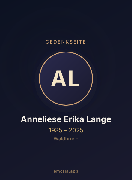 Gedenkportrait von Anneliese Erika Lange