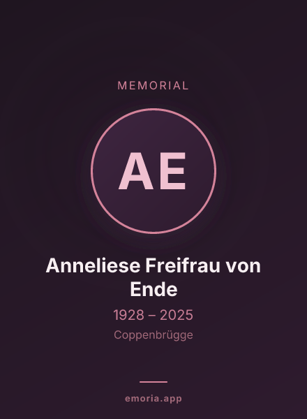Memorial portrait of Anneliese Freifrau von Ende