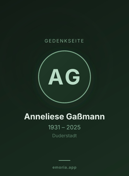 Gedenkportrait von Anneliese Gaßmann