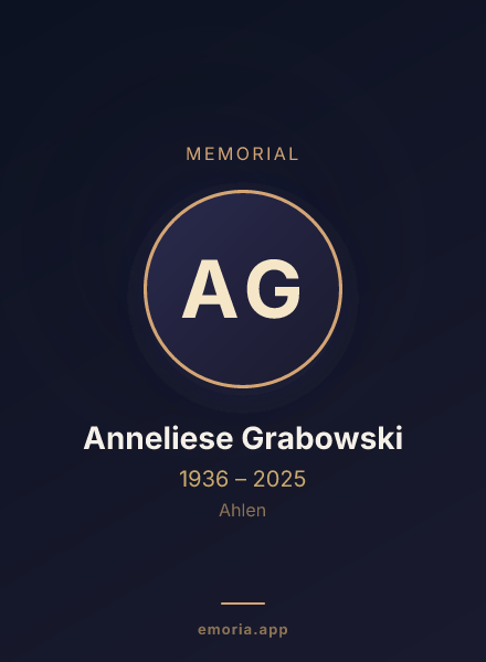 Memorial portrait of Anneliese Grabowski