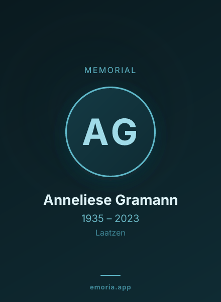 Memorial portrait of Anneliese Gramann