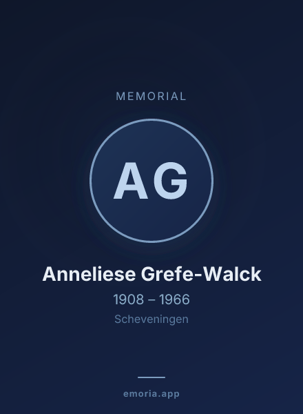 Memorial portrait of Anneliese Grefe-Walck