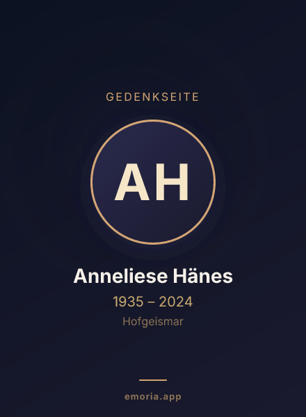 Gedenkportrait von Anneliese Hänes