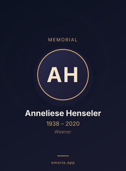 Memorial portrait of Anneliese Henseler