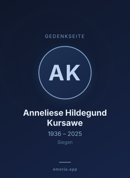 Gedenkportrait von Anneliese Hildegund Kursawe