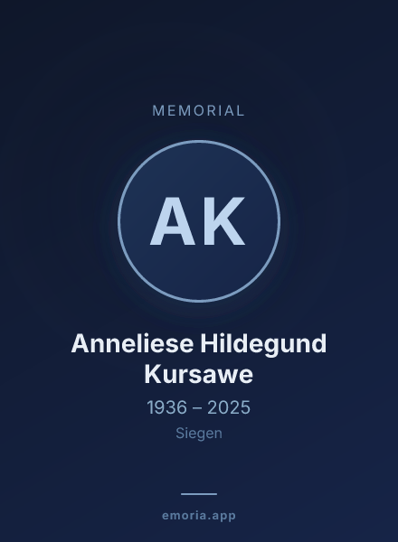 Memorial portrait of Anneliese Hildegund Kursawe
