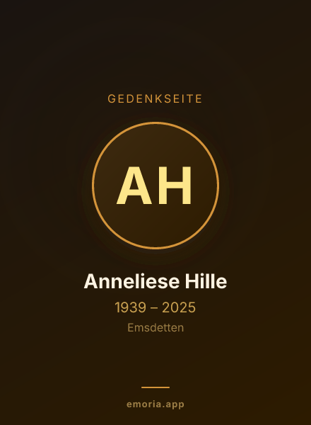 Gedenkportrait von Anneliese Hille