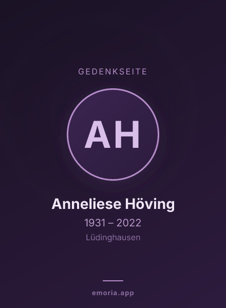 Gedenkportrait von Anneliese Höving