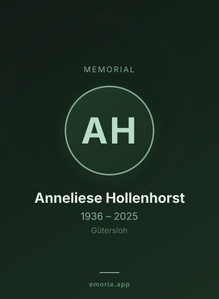 Memorial portrait of Anneliese Hollenhorst