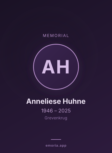 Memorial portrait of Anneliese Huhne