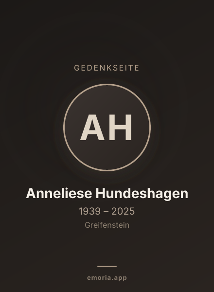 Gedenkportrait von Anneliese Hundeshagen