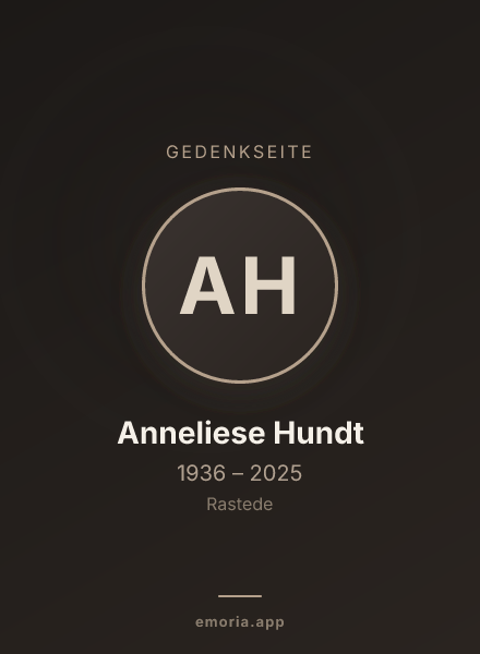 Gedenkportrait von Anneliese Hundt