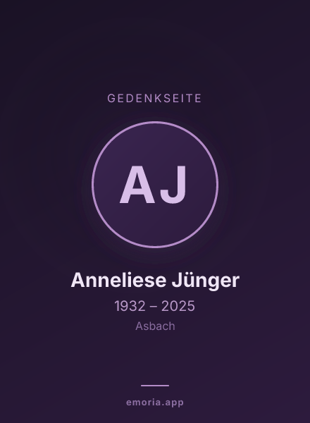 Gedenkportrait von Anneliese Jünger