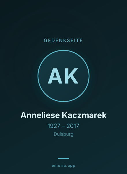 Gedenkportrait von Anneliese Kaczmarek