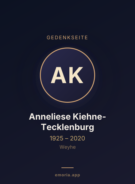 Gedenkportrait von Anneliese Kiehne-Tecklenburg