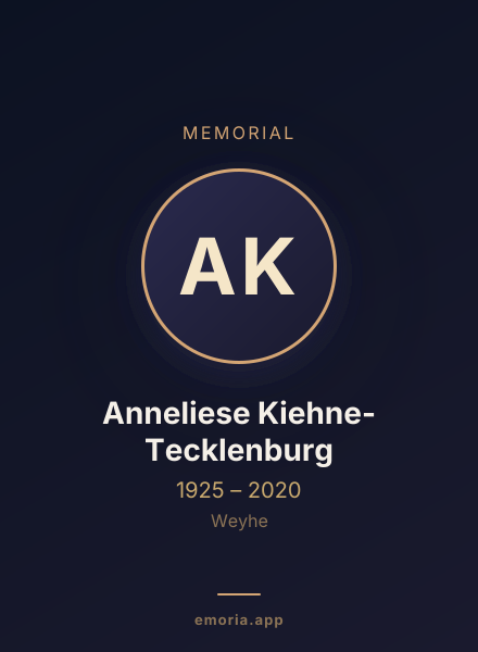 Memorial portrait of Anneliese Kiehne-Tecklenburg