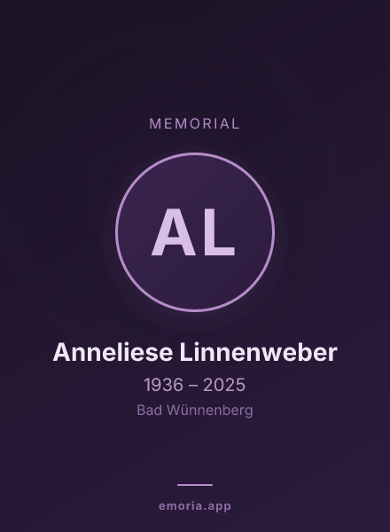 Memorial portrait of Anneliese Linnenweber