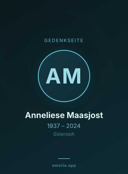 Gedenkportrait von Anneliese Maasjost