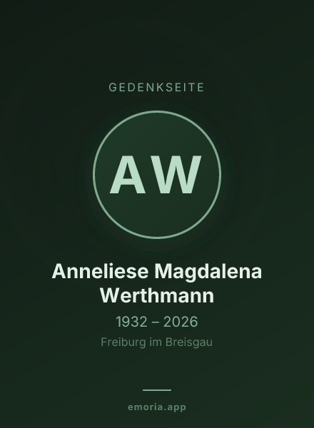 Gedenkportrait von Anneliese Magdalena Werthmann