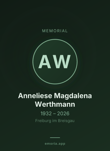 Memorial portrait of Anneliese Magdalena Werthmann