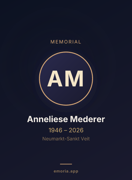 Memorial portrait of Anneliese Mederer