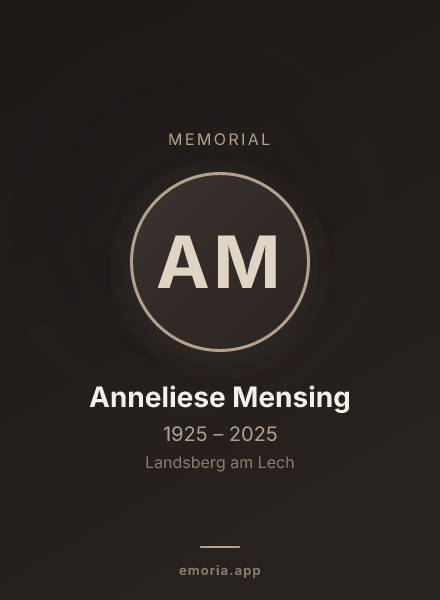 Memorial portrait of Anneliese Mensing