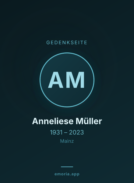 Gedenkportrait von Anneliese Müller