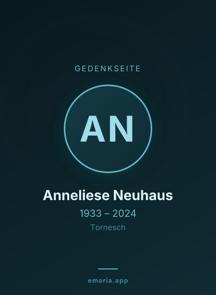 Gedenkportrait von Anneliese Neuhaus