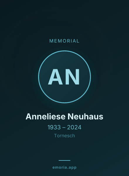 Memorial portrait of Anneliese Neuhaus