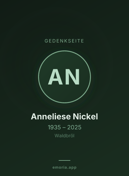 Gedenkportrait von Anneliese Nickel