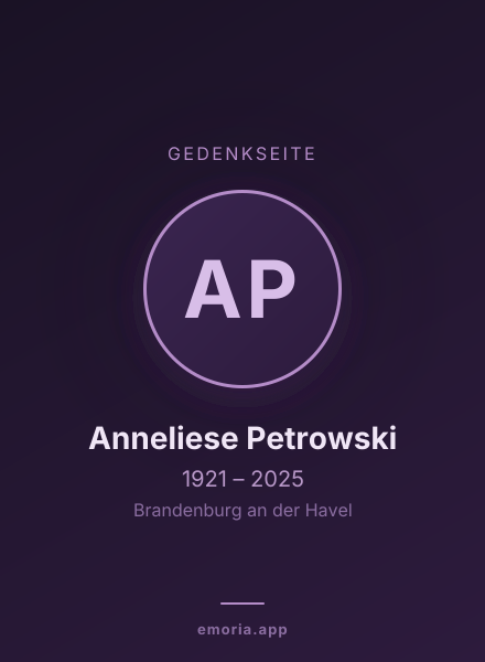 Gedenkportrait von Anneliese Petrowski