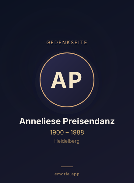 Gedenkportrait von Anneliese Preisendanz