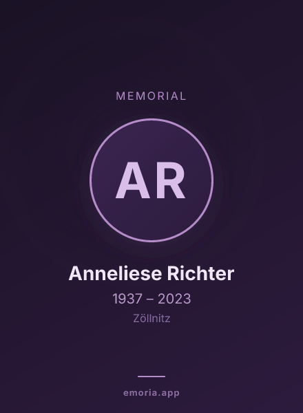Memorial portrait of Anneliese Richter