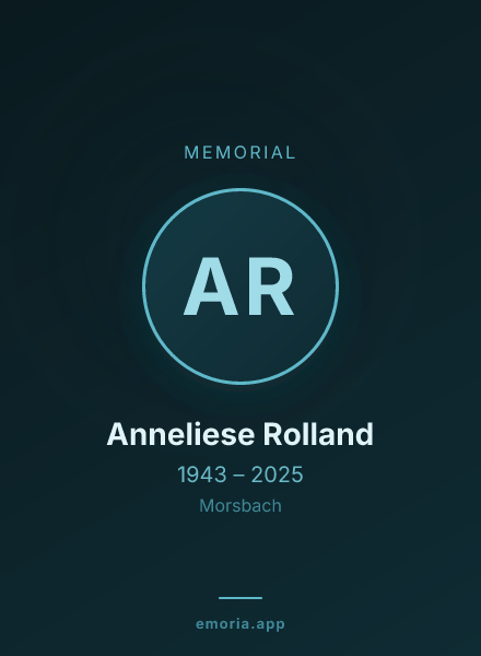 Memorial portrait of Anneliese Rolland