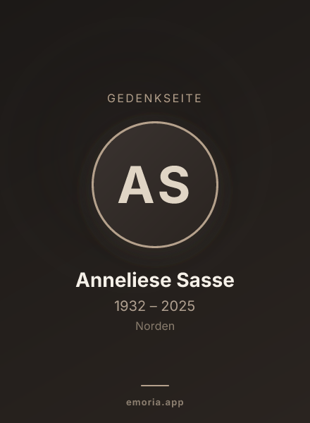 Gedenkportrait von Anneliese Sasse