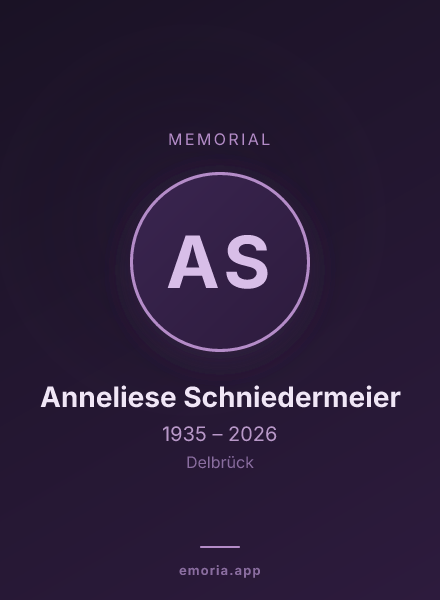 Memorial portrait of Anneliese Schniedermeier