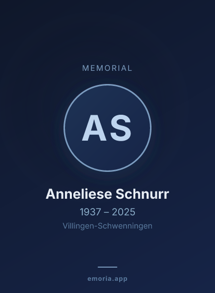 Memorial portrait of Anneliese Schnurr