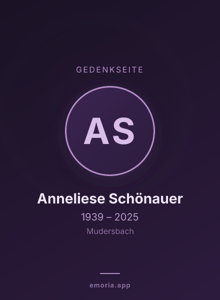 Gedenkportrait von Anneliese Schönauer