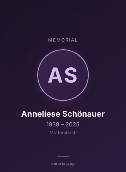 Memorial portrait of Anneliese Schönauer