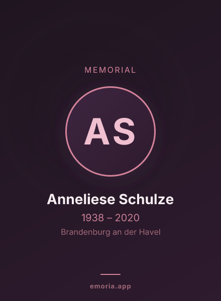 Memorial portrait of Anneliese Schulze