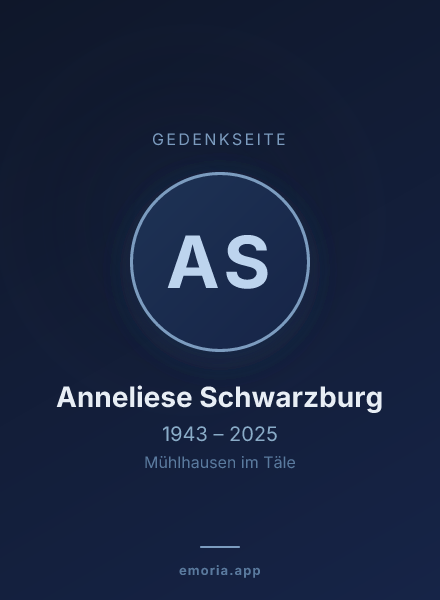 Gedenkportrait von Anneliese Schwarzburg