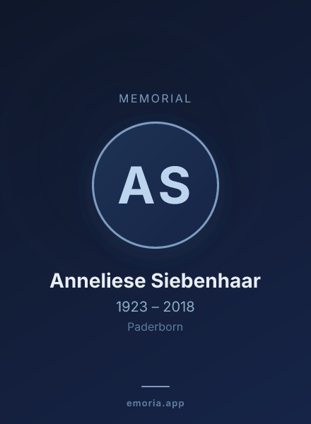 Memorial portrait of Anneliese Siebenhaar