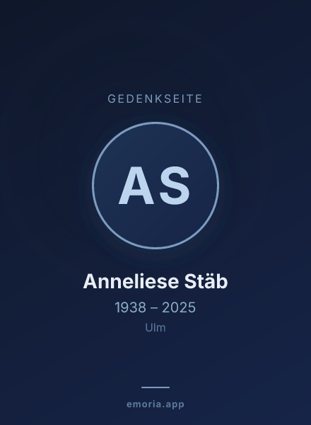 Gedenkportrait von Anneliese Stäb