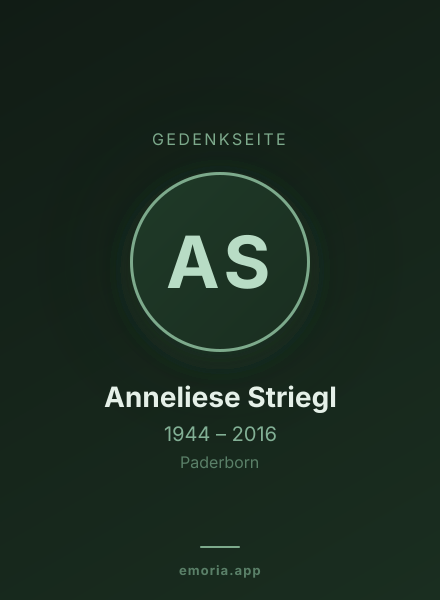 Gedenkportrait von Anneliese Striegl